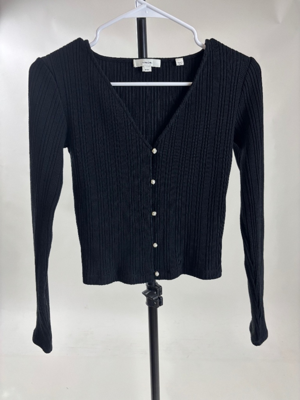Ribbed Knit Pearl Cardigan